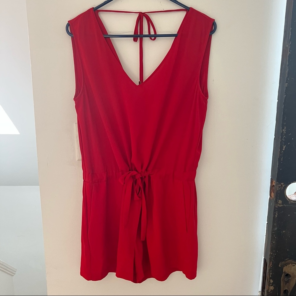 Zara open back red romper